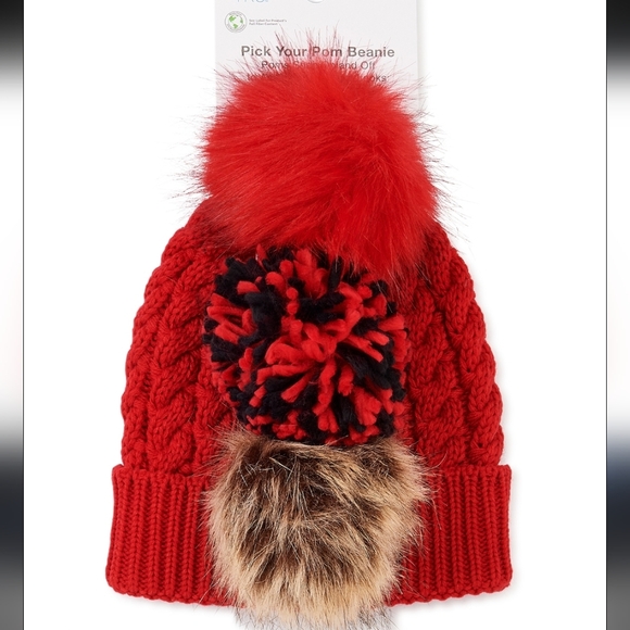 Time and Tru Accessories - NWT You-Pick Beanie with Pom Poms